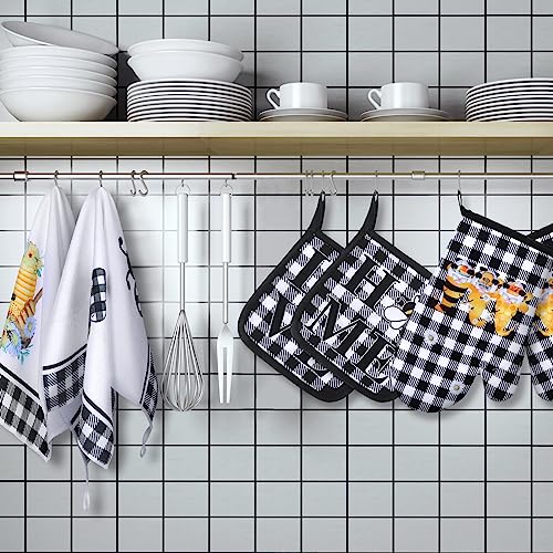6-Piece Bee Kitchen Set: Oven Mitts, Pot Holders, and Dish Towels