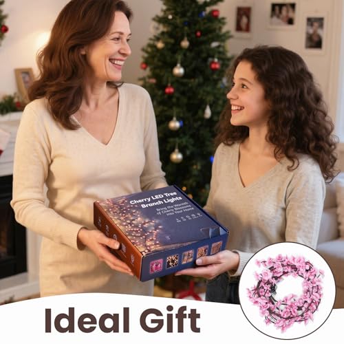 LED Cherry Blossom Branch Vine Wall Lights with Remote - 47 Inch