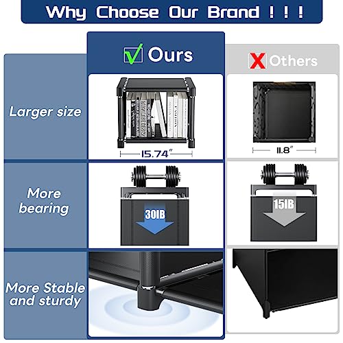 18-Cube Extra Large Bookcase DIY Modular Storage Organizer Shelf - Black