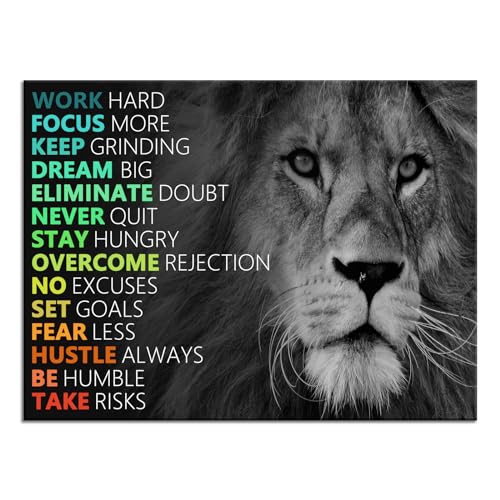 WYJDFART Motivational Lion Canvas Wall Art 18x24 Inches A-ONE-17 Home Decor