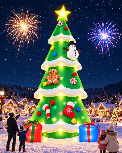 FOUGURTF 20FT Giant Christmas Tree Inflatable Lighted Outdoor Yard Decoration