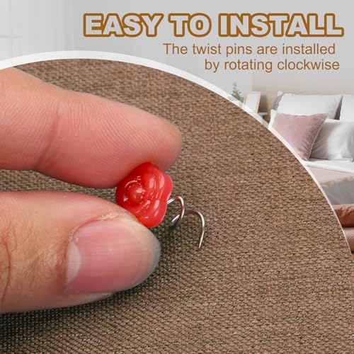 50 Pcs Upholstery Twist Pins for Furniture & Slipcovers - Red Rose