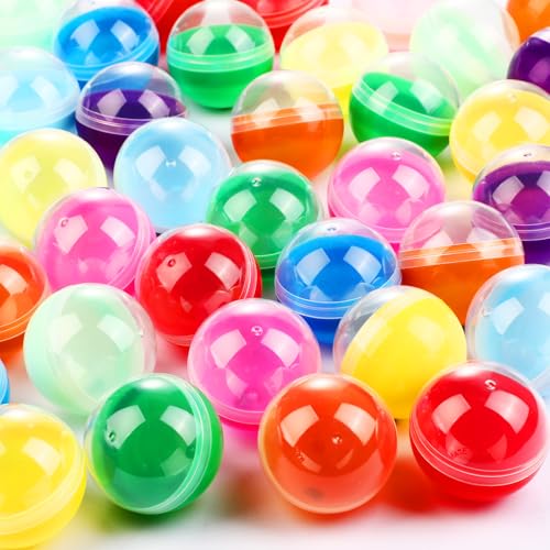 HyDren 60 Pcs Round 2 Inch Colorful Vending Machine Capsules - Clear Ball Capsules (Round)