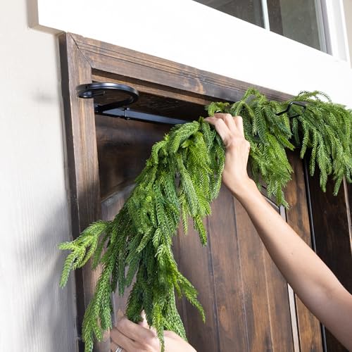 Adjustable Front Door Garland Hanger - Heavy Duty Pressure Mount Holder