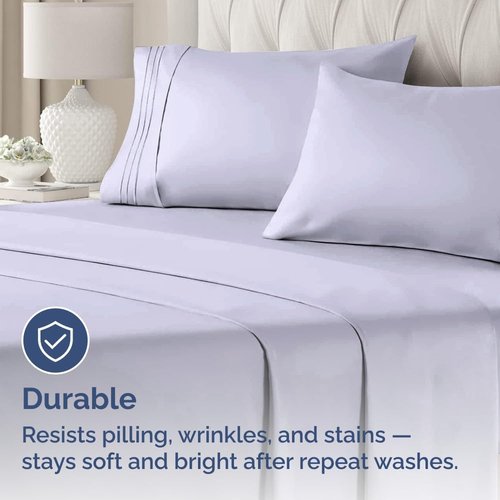 King Standard Pillow Cases by King - Ultra-Soft Hotel Quality Covers | Fade-Free & Wrinkle Resistant - Light Lavender, Set of 2