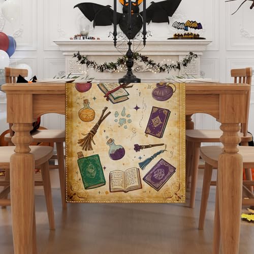 Jiudungs Halloween Table Runner 13 x 72 in - Home Decor, Halloween Table Decorations