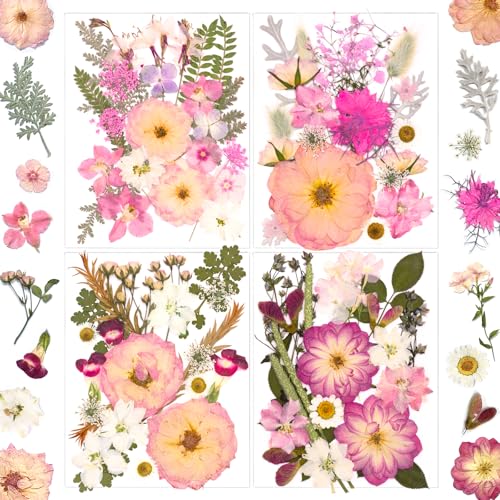 92 Pcs Natural Pressed Dried Flowers for Resin Art, Soap, and Jewelry