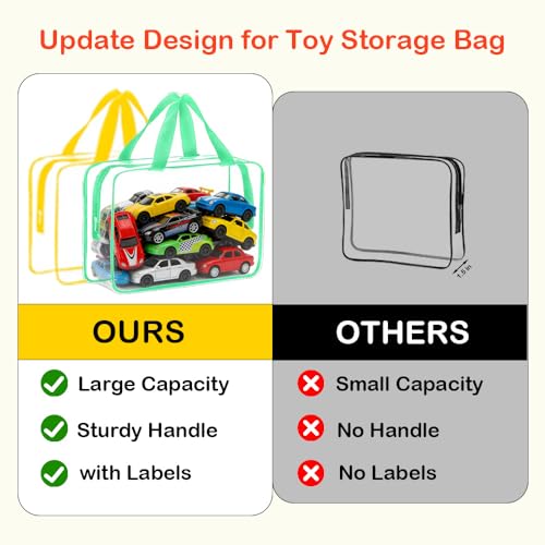 4-Pack Clear Toy Storage Bags with Zipper, Waterproof Organizer for Puzzles