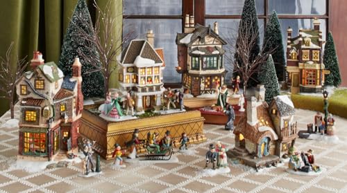 Dickens' Christmas Carol Cratchits Corner Lit Porcelain Village Building, 9.65"