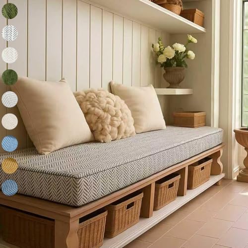 Custom Bench Cushion, High-Density Foam Window Seat Pad for Indoor Furniture