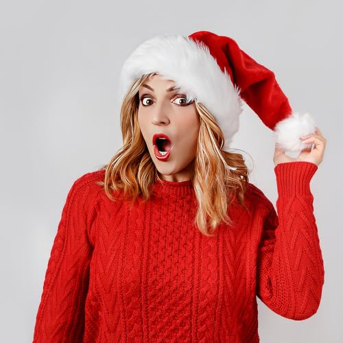 KetQue Santa Hats Adults & Kids 2-Pack LED Christmas Hats with Lights (Variation: Santa Hats Adult)