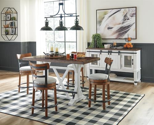 Rustic Industrial Counter Height Swivel Bar Stool with Nailhead Trim