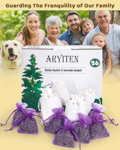 26-Pack Cedar and Lavender Scented Sachets for Closets and Drawers