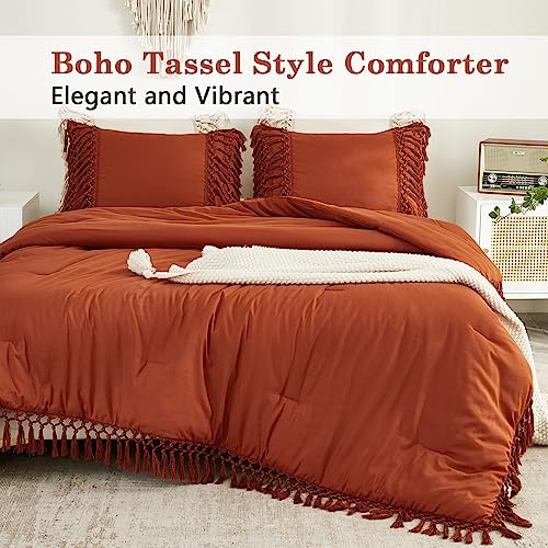 Boho Tassel Comforter Set - California King, 3 Pieces, Lightweight