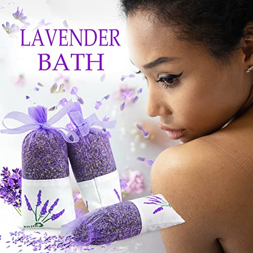 8-Pack Dried Lavender Sachets for Drawers and Closets, Natural Air Freshener