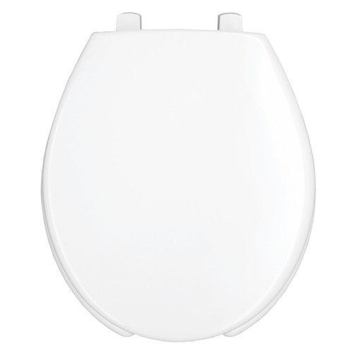 BEMIS 7750TDG Commercial Heavy Duty Open Front Toilet Seat with Cover, Industrial Seat with Secure Installation, Made in USA, Round, White