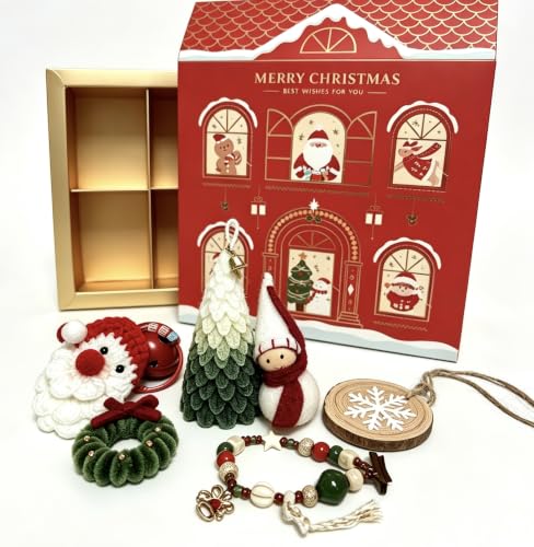Christmas Mystery Gift Box with 6 Handmade Ornaments & Surprises
