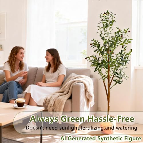 4FT Artificial Olive Tree with Pot - Lifelike Faux Olive Tree for Home Decor