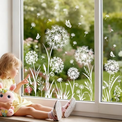 Double-Sided Dandelion Flower Window Clings - Spring Decor