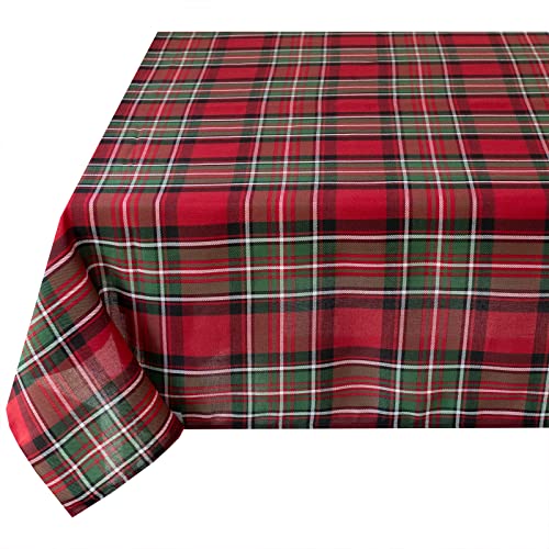 Benson Mills Holiday Plaid Tablecloth (Red, 60" X 104" Rectangular)