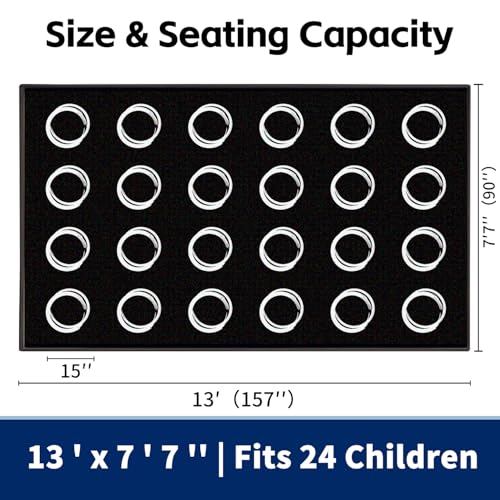 Large Classroom Rug 13' x 7'7" - 24-Seat Educational Carpet for Schools
