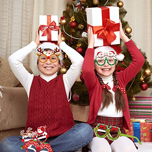 Christmas Paper Eyeglasses 30 Pack - Holiday Party Costume Accessories
