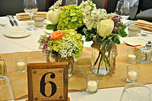 4 Pack Burlap Table Runner 12x108 Inches - Vintage Jute for Weddings & Holidays