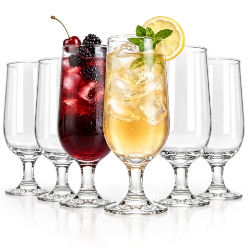 Yesland 6-Pack 14oz Hurricane Glasses - Tropical Cocktail & Drinkware Set