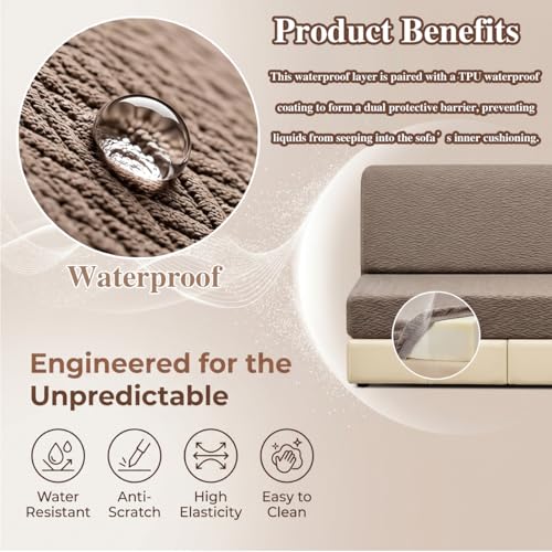 Waterproof RV Couch Covers for Jackknife Sofa Bed - Khaki