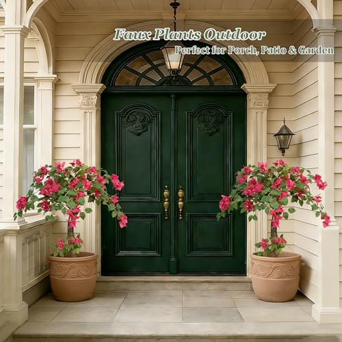 Artificial Bougainvillea Tree with Pink Silk Flowers - 3FT Tall Faux Plant for Indoor & Outdoor Decor