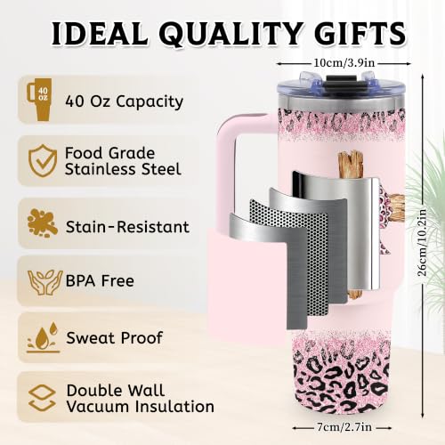 40oz Christian Tumbler with Handle & Straw – TNASURHUS Pink ChristSZJ