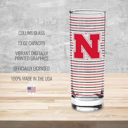 Nebraska Cornhuskers NCAA 13oz Tall Collin Glass - Team Color Drinkware