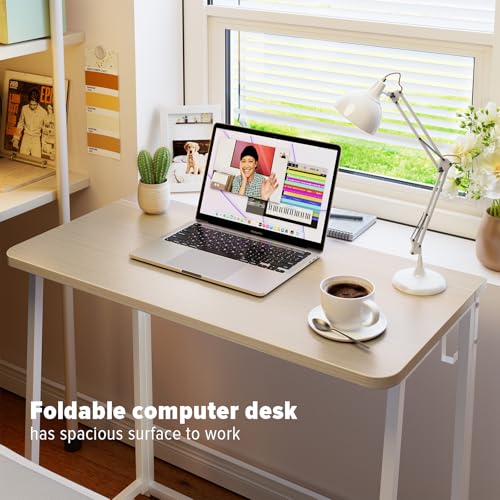 31.5-inch Folding Computer Desk for Small Spaces, Portable Writing Table