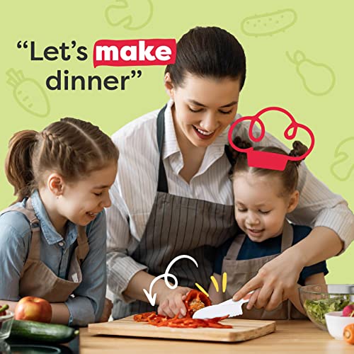 Kid-Safe Plastic Knife Set with Cutting Board and Peeler for Cooking