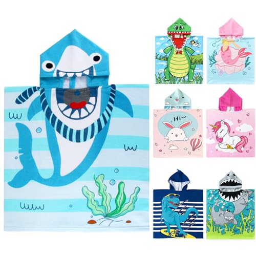 NovForth Kids Hooded Beach Towel - Soft Microfiber Bath Poncho Wrap for Toddlers