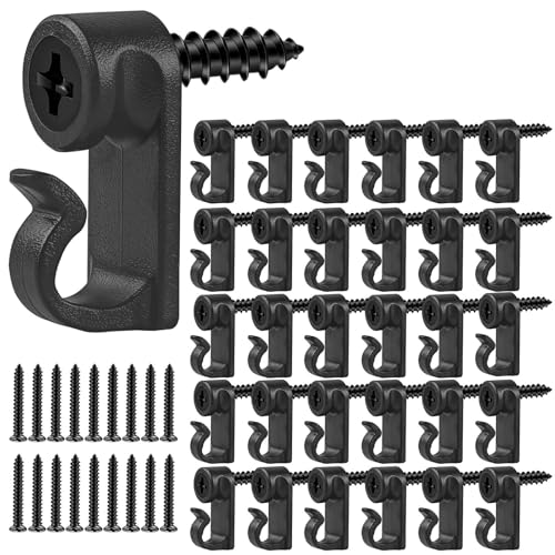 60 Pack Outdoor String Light Hooks, Weatherproof Screw-in Hanger Clips