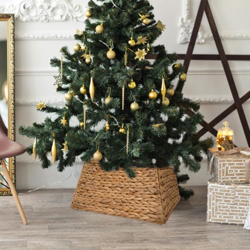 17" Square Christmas Tree Collar for Artificial Trees, Handwoven