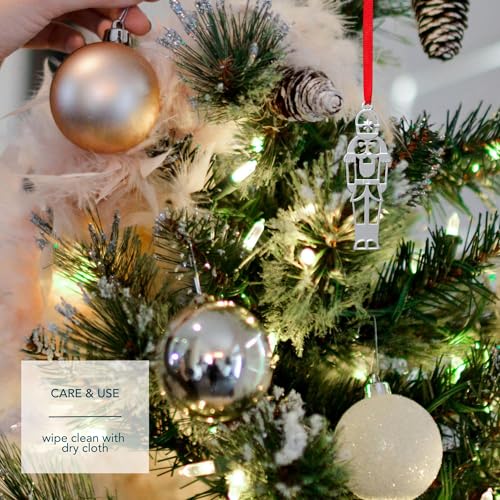 Nambé Mini Holiday Ornaments Set - Silver Rocking Horse, Nutcracker & Drum