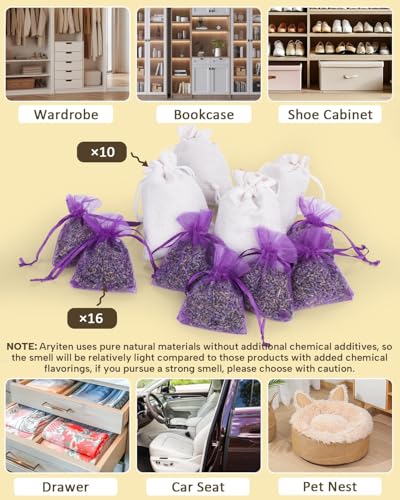 26 Pack Cedar and Lavender Sachet Bags for Closets and Drawers