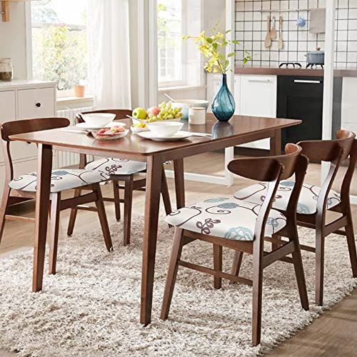 Stretch Chair Seat Covers Set of 6 - Removable Washable Cushion Slipcovers