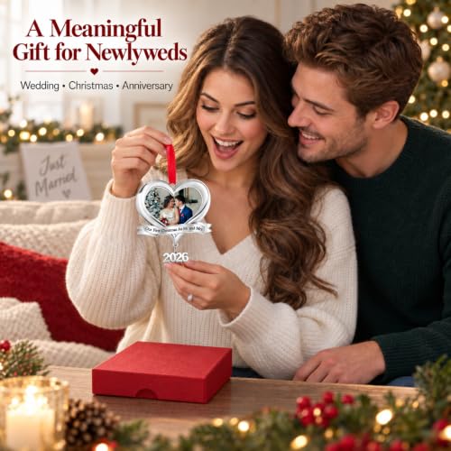 Our First Christmas Married Personalized Photo Ornament 2026 As Mr.