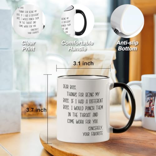 Maustic Two Tone Boss Gifts Mug - 11oz Funny Bosses Day Coffee Cup for Men Women