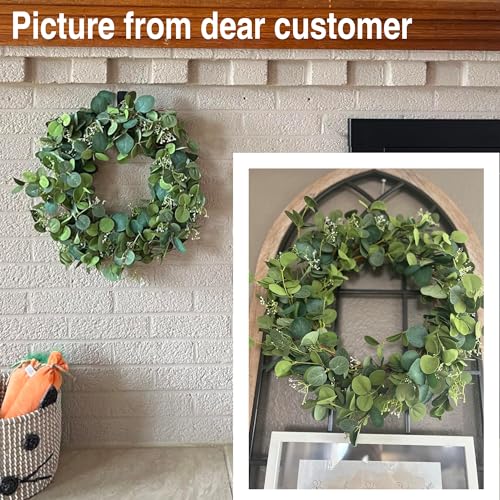 22-Inch Artificial Eucalyptus Wreath for Front Door, All-Season Greenery