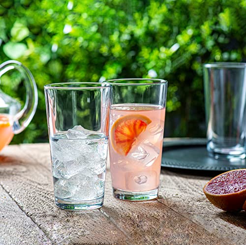10-Piece Stackable Glass Tumbler Set, 16oz Heavy Base Drinking Glasses
