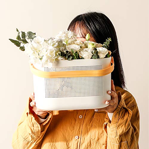Portable Plastic Shower Caddy Basket with Handle - Yellow Storage Organizer