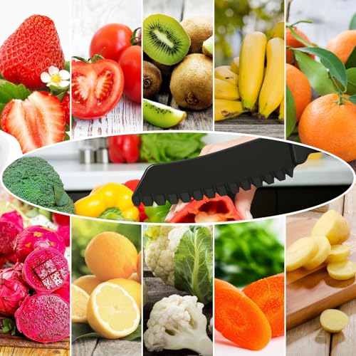 2-Piece Plastic Kitchen Knife Set with Serrated Blade for Kids and Fruit Cutting