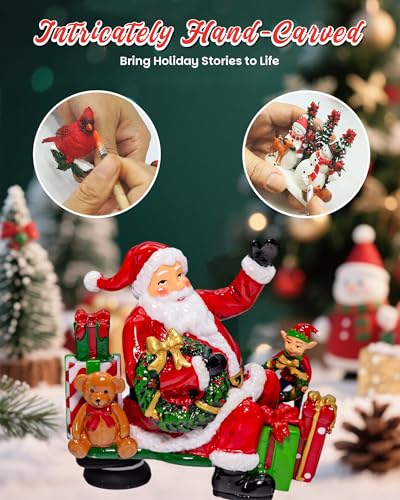 Musical Christmas Snow Globe Lantern with 8 Songs - 9.17" Santa Sleigh Decor