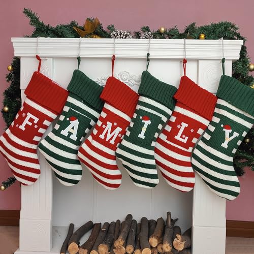 Personalized Knit Monogram Christmas Stocking with Embroidered Pocket, 18 Inch