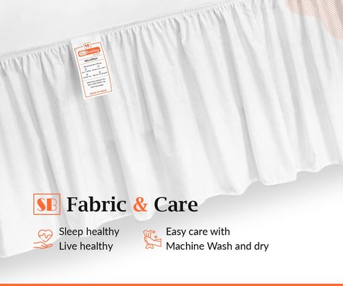 SGI bedding Dorm Bed Skirt Twin XL 60 Inch Drop Length - White, Ruffled Pattern College Dorm Room Bed Skirts - Split Corner, Easy Care, Wrinkle Free 1800 Series Microfiber Bed Skirt
