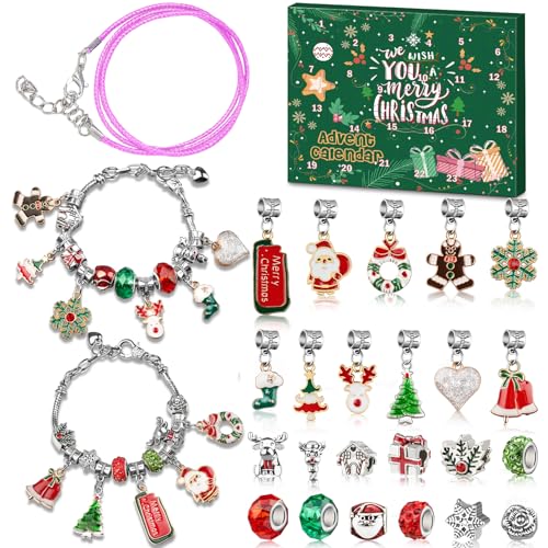 DIY Charm Bracelet Advent Calendar 2025 - 24 Day Jewelry Making Kit for Girls